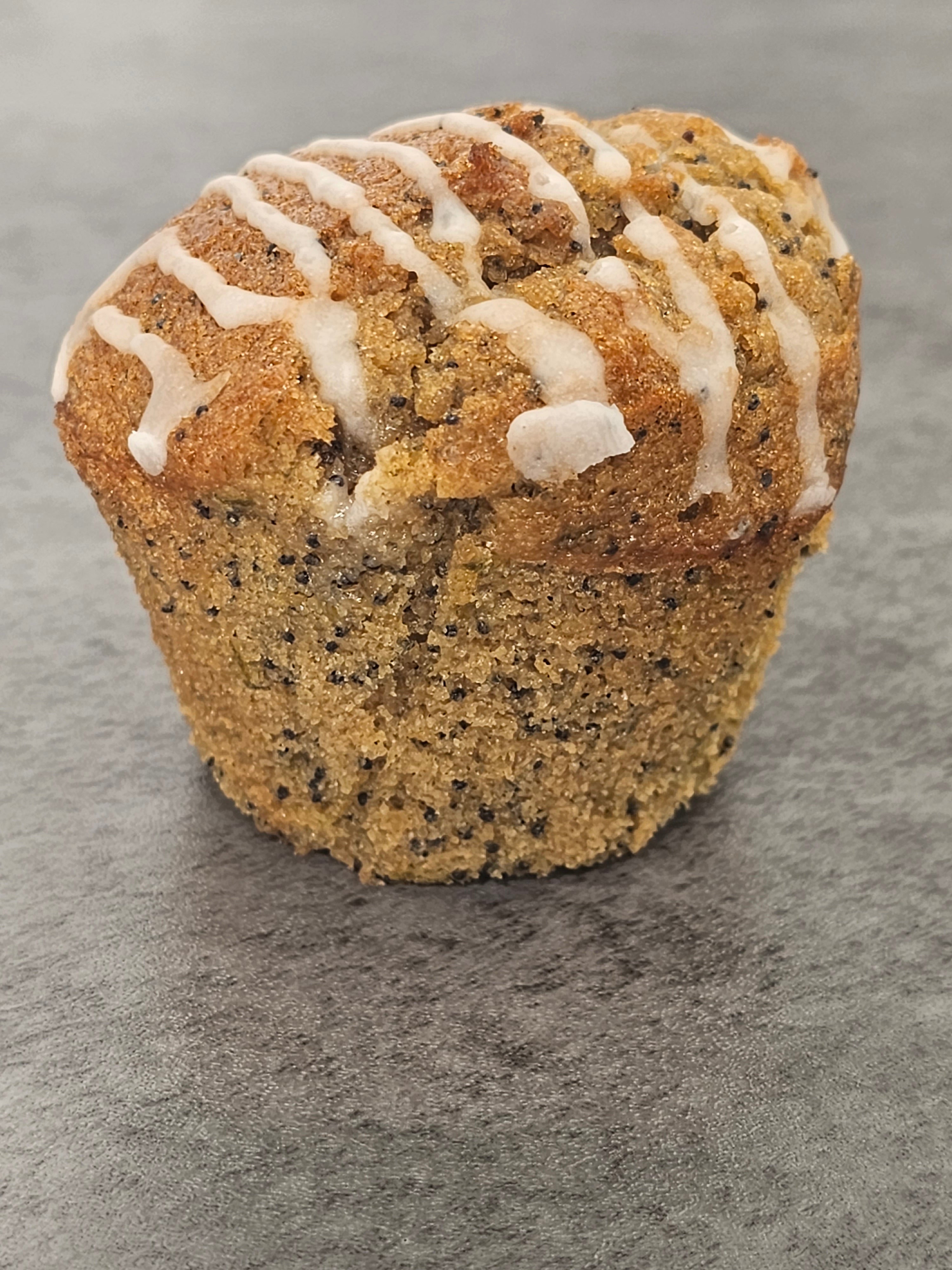 Lime and poppy seed muffin