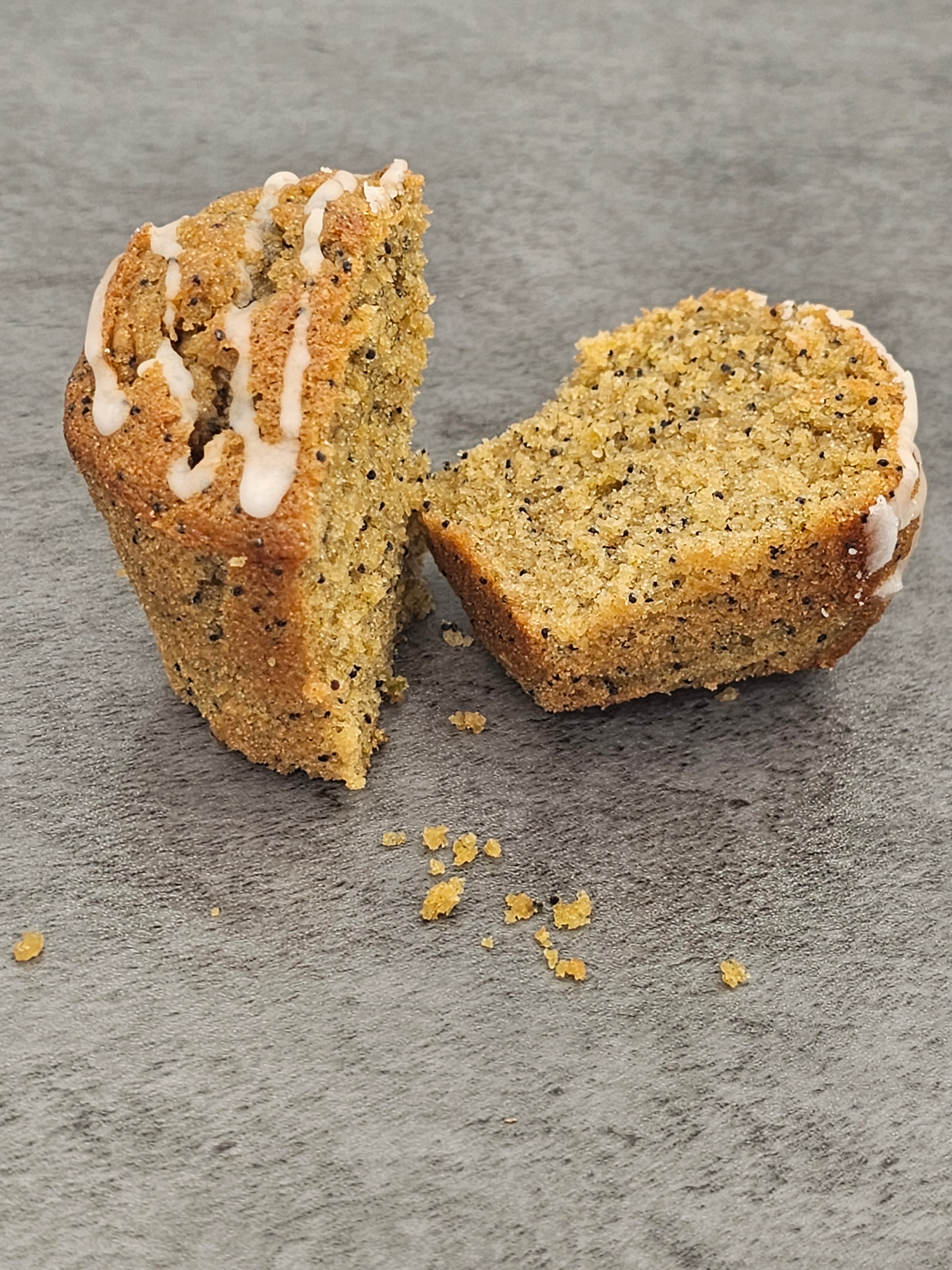 Lime and poppy seed muffin