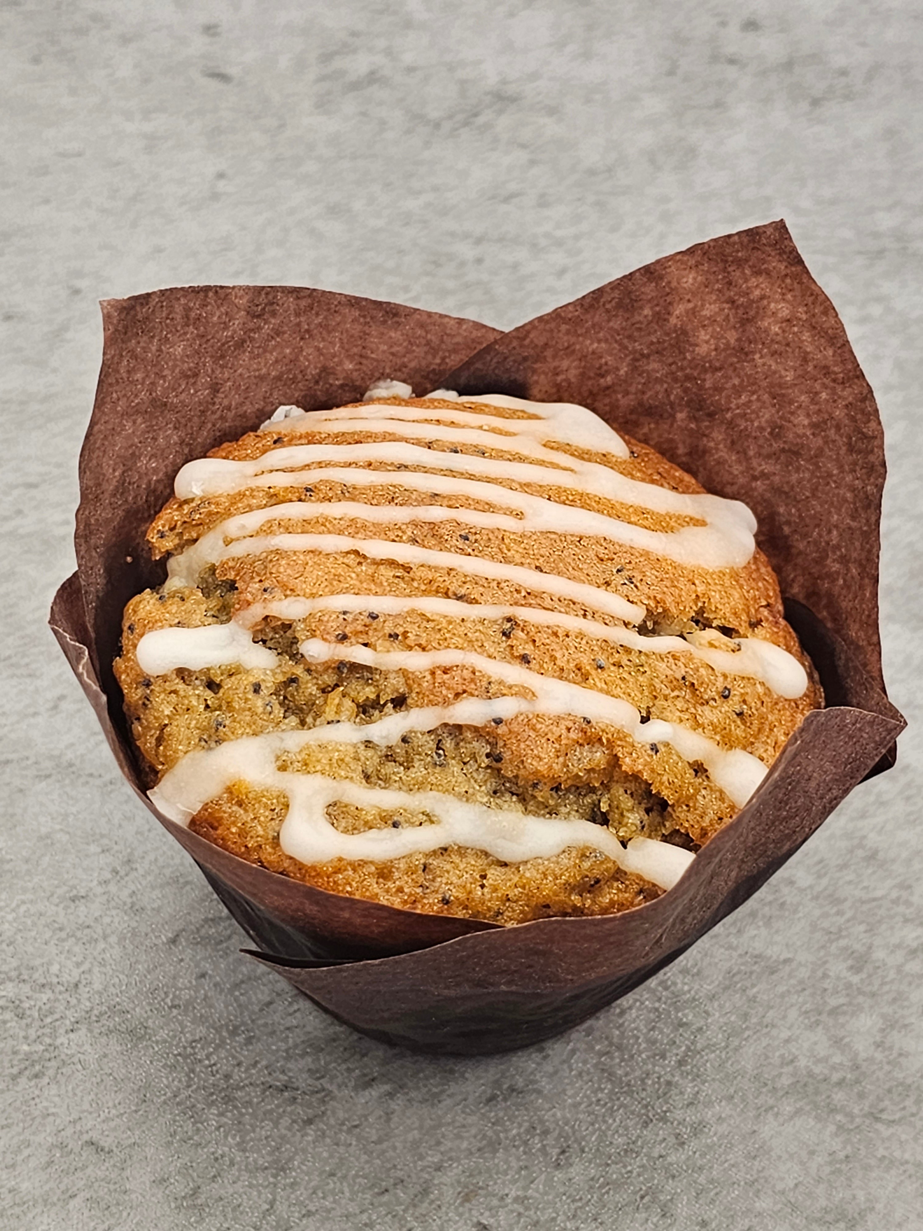 Lime and poppy seed muffin