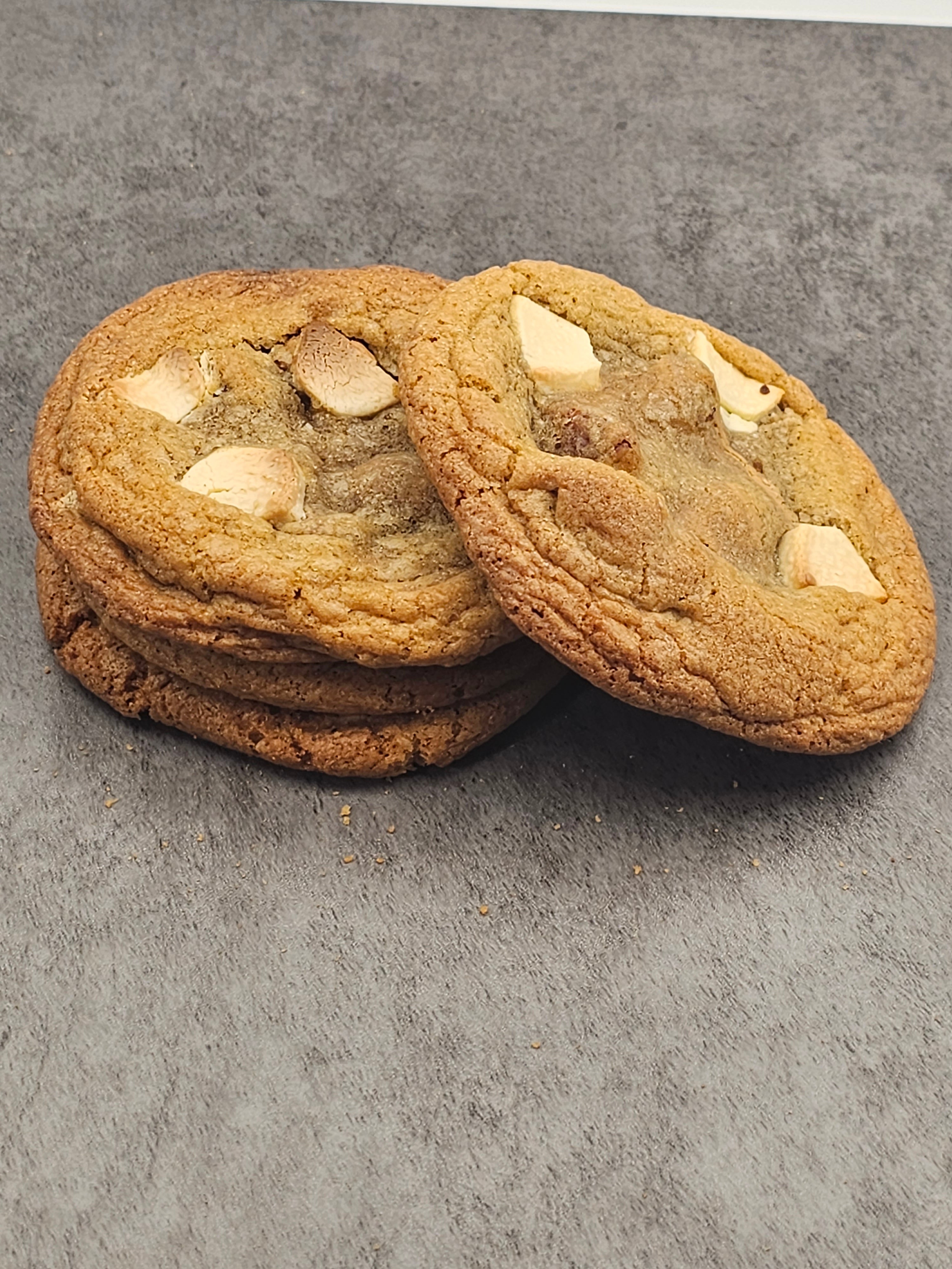 White chocolate and pecan cookie